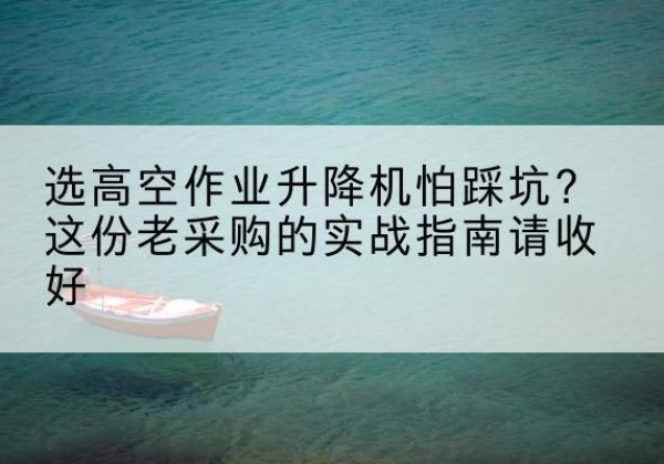 浦城高空作业升降机厂家推荐-选高空作业升降机怕踩坑？这份老采购的实战指南请收好